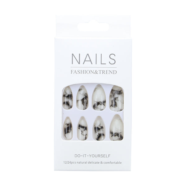 Marble Cream - Press On Artificial Finger Nails