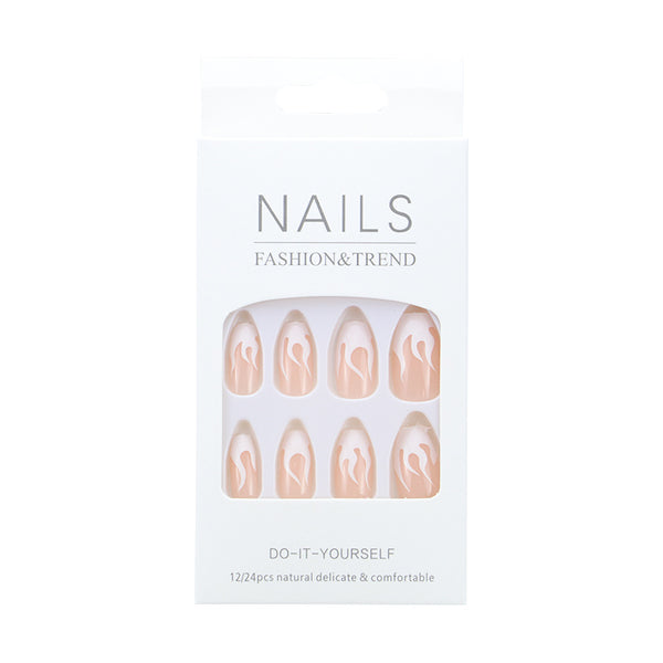 Milky Burn - Press On Artificial Finger Nails