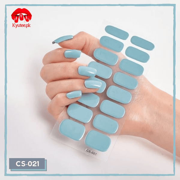 Aqua Blue - Full Nail Polish Wrap/Sticker