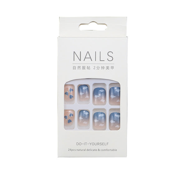 Cloudy Sky - Press On Artificial Finger Nails