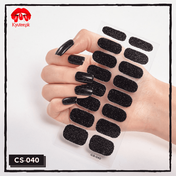 Sparkling Black - Full Nail Polish Wrap/Sticker