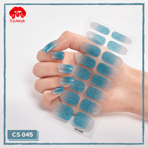 Sparkling Light Blue - Full Nail Polish Wrap/Sticker