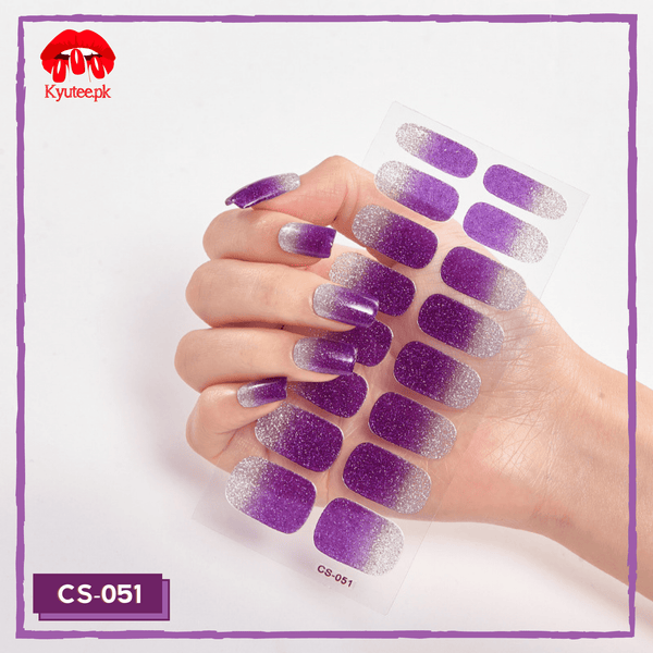 Sparkling Purple - Full Nail Polish Wrap/Sticker