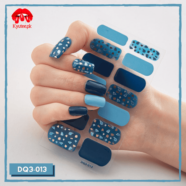 Blue + Light Blue - Full Nail Polish Wrap/Sticker