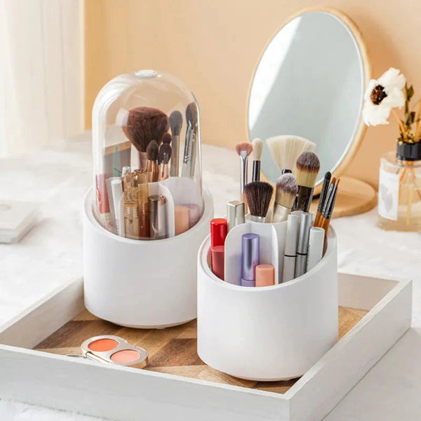 360° Rotating Makeup Brush Holder - Waterproof & Dustproof