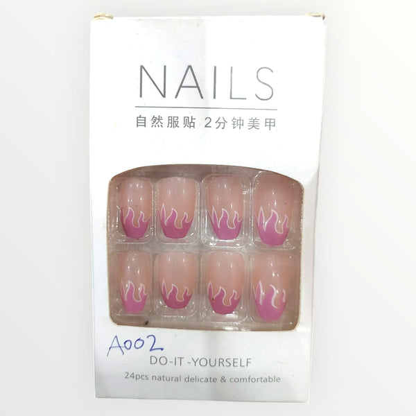 Purple Fire - Press On Artificial Finger Nails