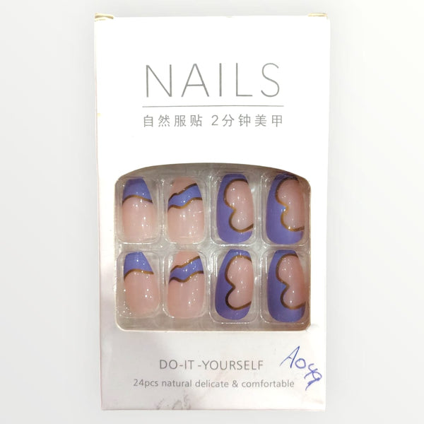 Gradient Blue French - Press On Artificial Finger Nails