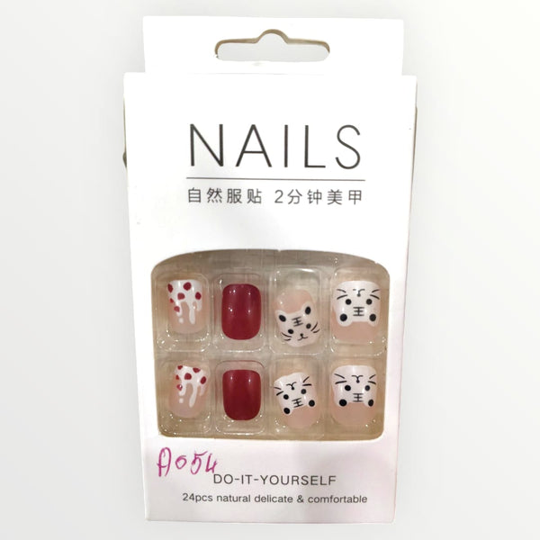 Cat Face - Press On Artificial Finger Nails